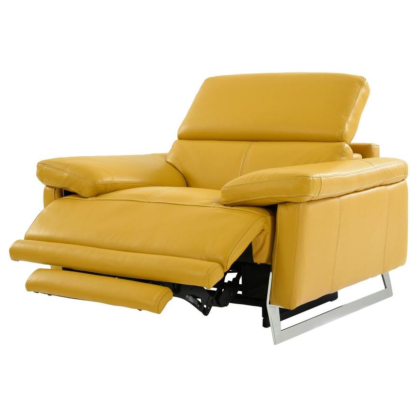 Gabrielle Yellow Leather Power Recliner  alternate image, 2 of 11 images.