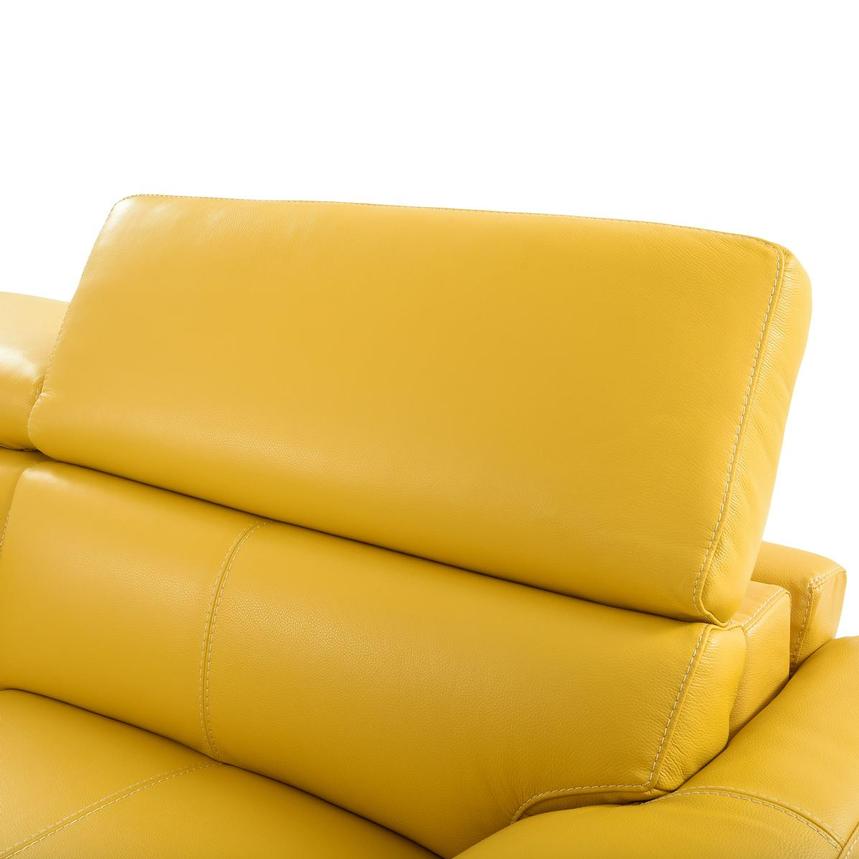 Gabrielle Yellow Leather Power Reclining Loveseat  alternate image, 7 of 11 images.