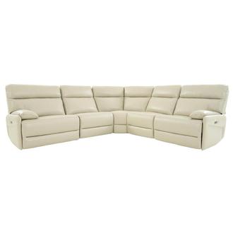 Benz Cream Leather Power Reclining Sectional with 5PCS/2PWR