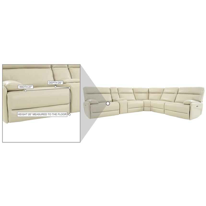 Benz Cream Leather Power Reclining Sectional with 6PCS/2PWR  alternate image, 11 of 11 images.