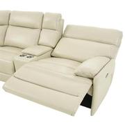Benz Cream Leather Power Reclining Sectional with 7PCS/3PWR  alternate image, 5 of 11 images.