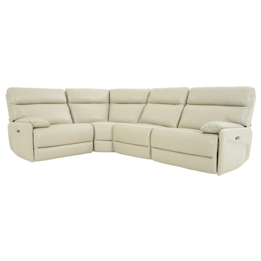 Benz Cream Leather Power Reclining Sectional with 4PCS/2PWR  main image, 1 of 9 images.