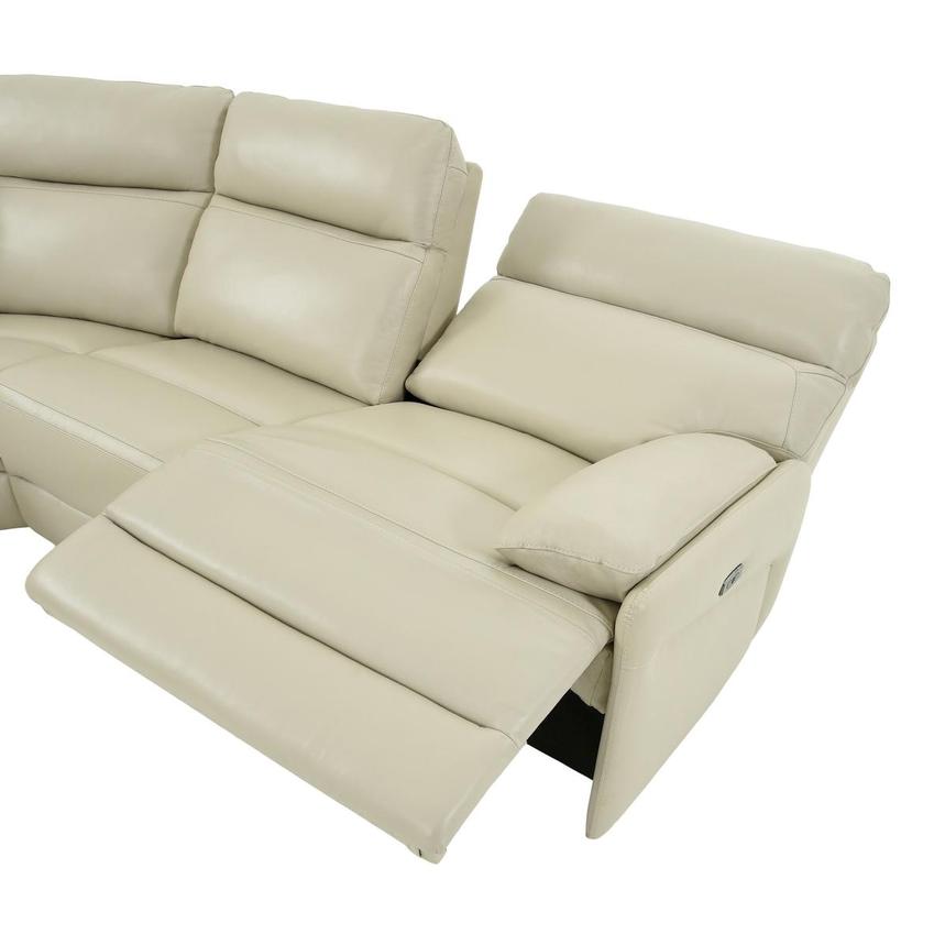 Benz Cream Leather Power Reclining Sectional with 4PCS/2PWR  alternate image, 5 of 9 images.