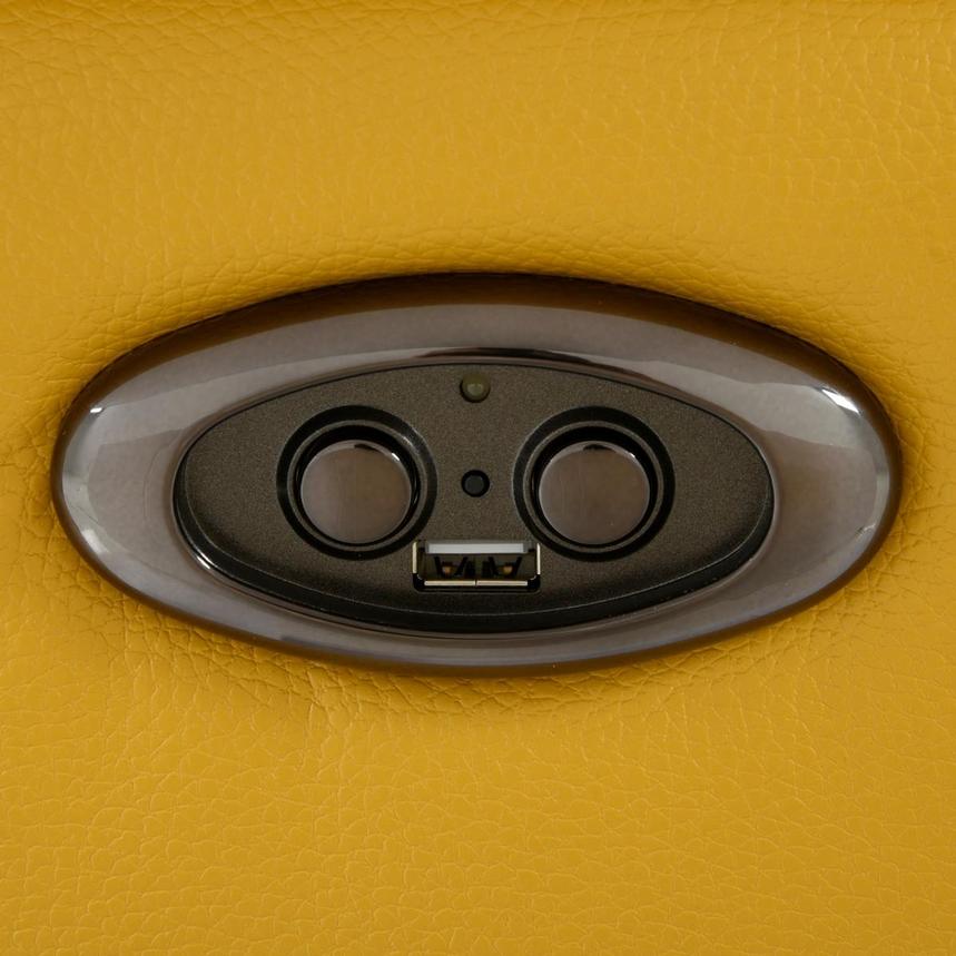 Gabrielle Yellow Leather Power Reclining Sofa  alternate image, 9 of 11 images.