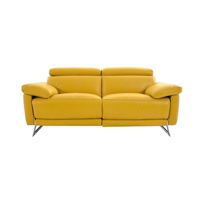 Gabrielle Yellow Leather Power, Yellow Leather Sofa