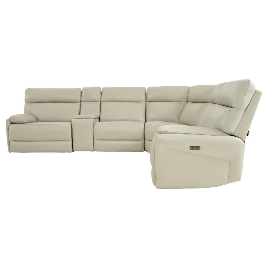 Benz Cream Leather Power Reclining, Danvors 7 Pc Leather Sectional Sofa With 4 Power Recliners
