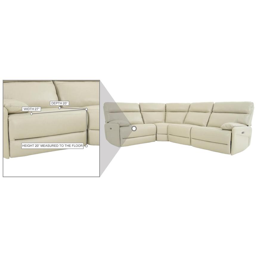 Benz Cream Leather Power Reclining Sectional with 4PCS/2PWR alternate image, 9 of 9 images.