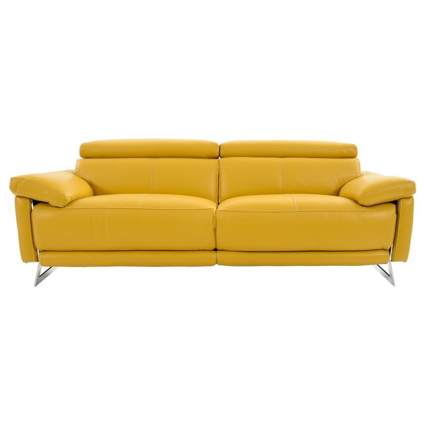 Gabrielle Yellow Leather Power, Yellow Leather Sectional
