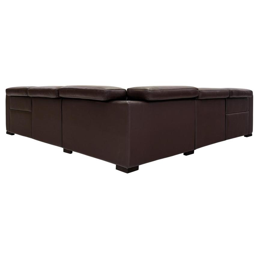 Gian Marco Dark Brown Leather Power Reclining Sectional with 5PCS/2PWR  alternate image, 4 of 9 images.