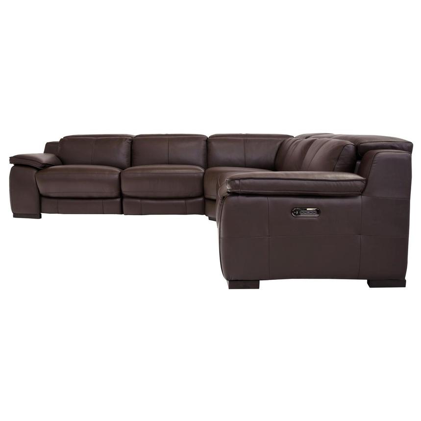 Gian Marco Dark Brown Leather Power, Light Brown Leather Reclining Loveseat