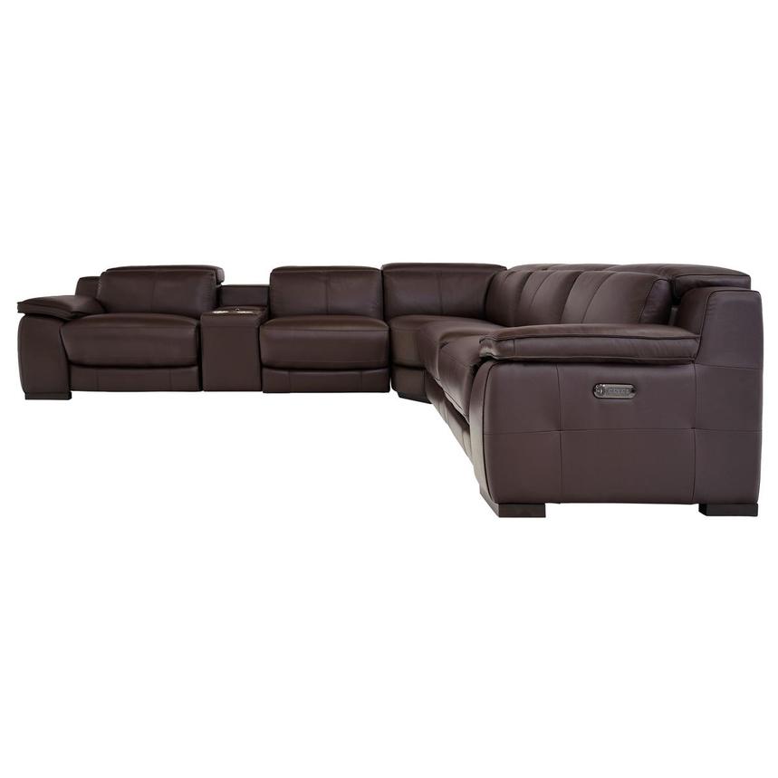 Gian Marco Dark Brown Leather Power, Dark Brown Leather Couch Recliner