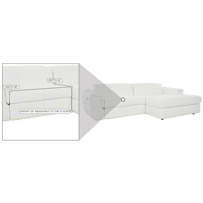 Sofextra White Leather Power Reclining Sofa w/Right Chaise  alternate image, 14 of 16 images.