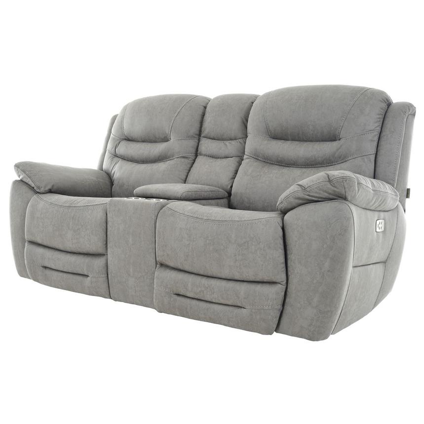 Dan Gray Power Reclining Sofa w/Console  alternate image, 2 of 13 images.