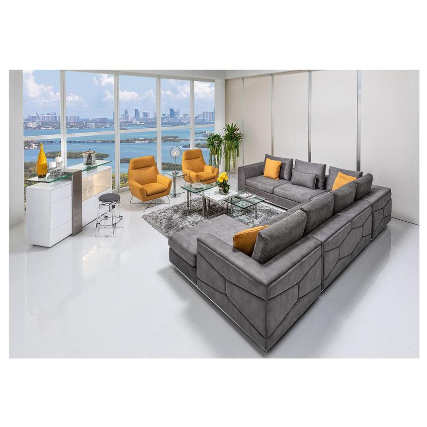 Grigio Gray 2PC Sectional Sofa w/Right Chaise  alternate image, 2 of 7 images.