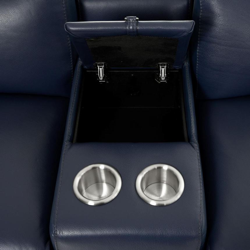 Charlie Blue Home Theater Leather Seating with 5PCS/2PWR alternate image, 10 of 13 images.
