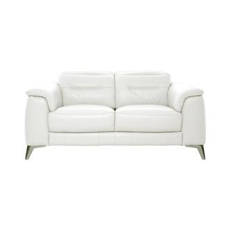 Anabel White Leather Loveseat