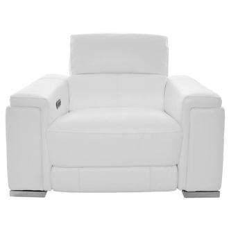 Charlette White Leather Power Recliner