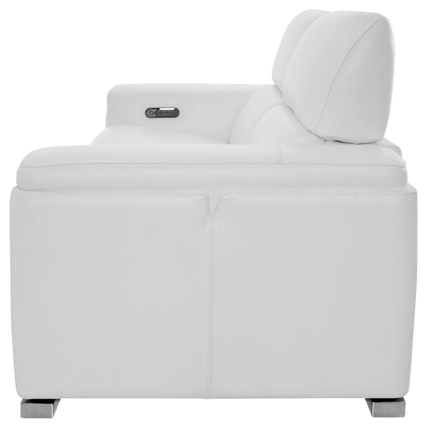 Charlette White Leather Power Reclining Loveseat  alternate image, 4 of 13 images.