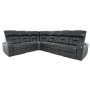 Gio Gray Leather Power Reclining Sectional with 6PCS/3PWR  main image, 1 of 18 images.