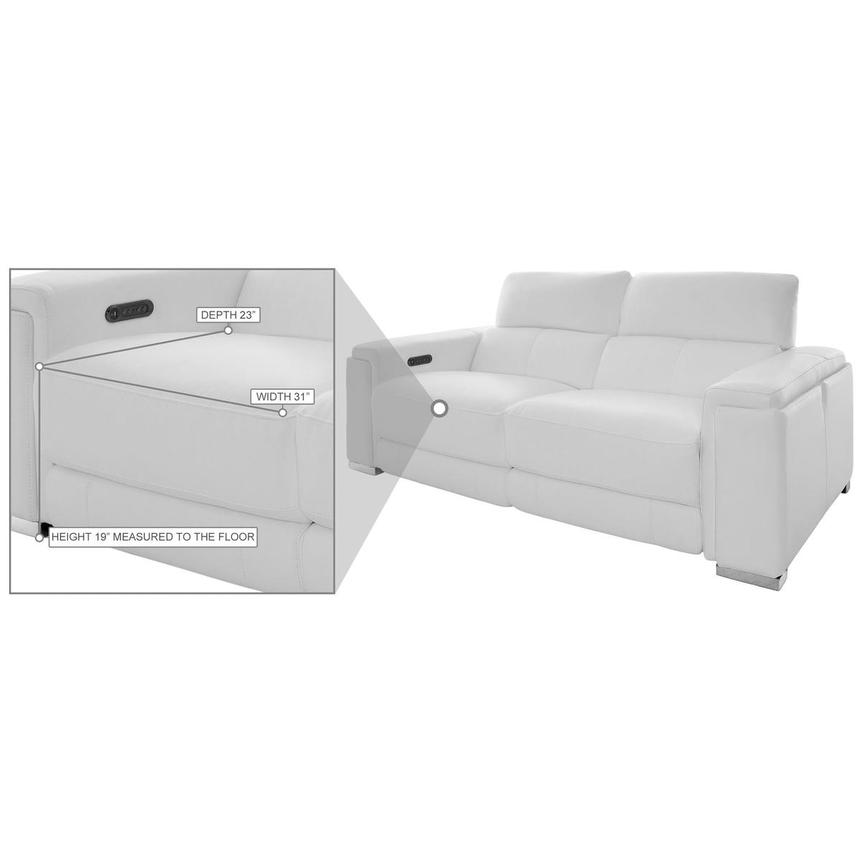 Charlette White Leather Power Reclining Sofa  alternate image, 14 of 14 images.