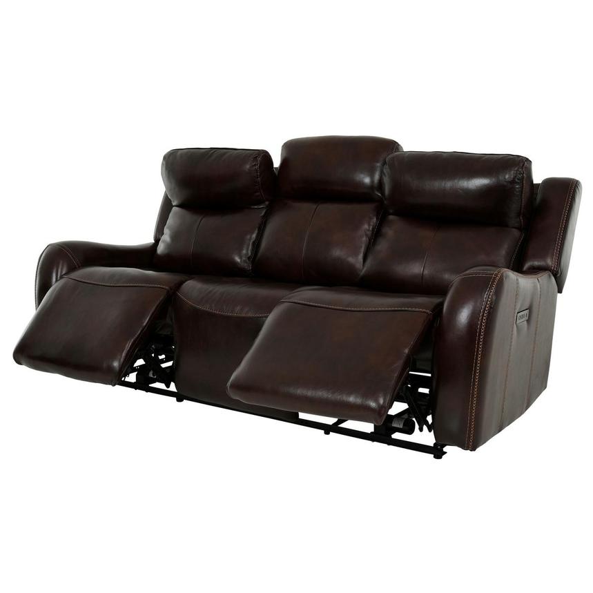 Jake Brown Leather Power Reclining Sofa  alternate image, 4 of 13 images.