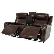 Jake Brown Leather Power Reclining Sofa w/Console  alternate image, 4 of 15 images.