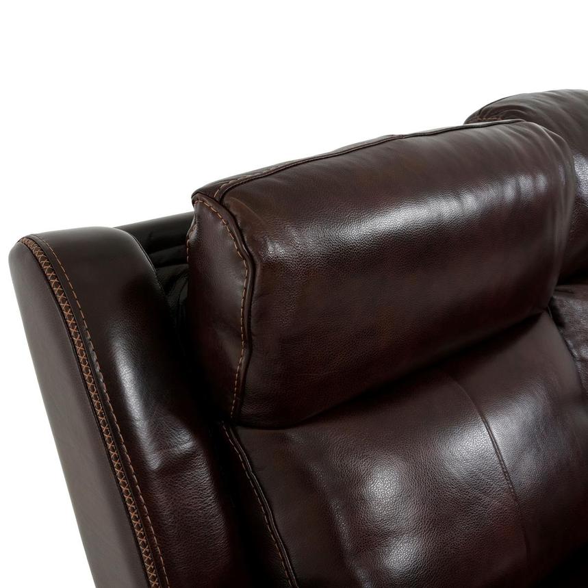 Jake Brown Leather Power Reclining Sofa w/Console  alternate image, 9 of 15 images.