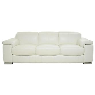 Charlie White Leather Sofa