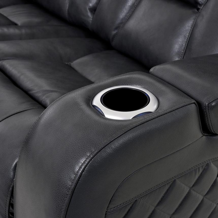 Gio Gray Leather Power Reclining Sectional with 6PCS/3PWR alternate image, 10 of 18 images.