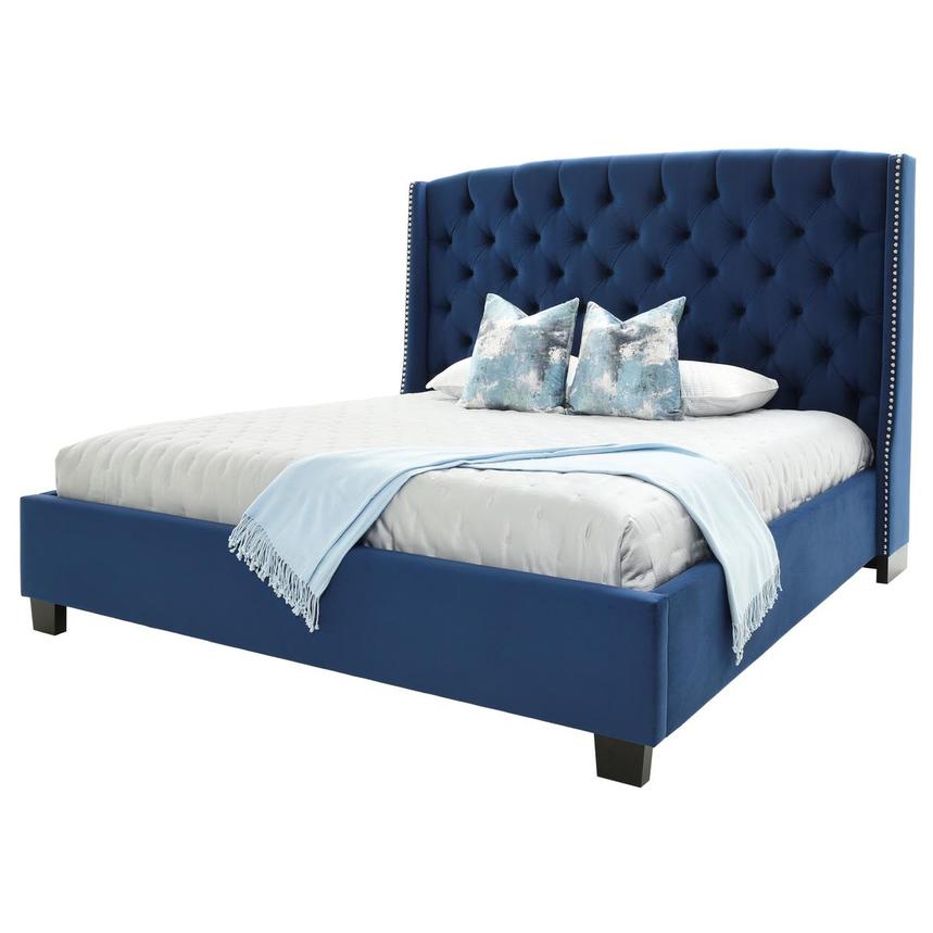 Majestic Ii Blue Queen Platform Bed El Dorado Furniture