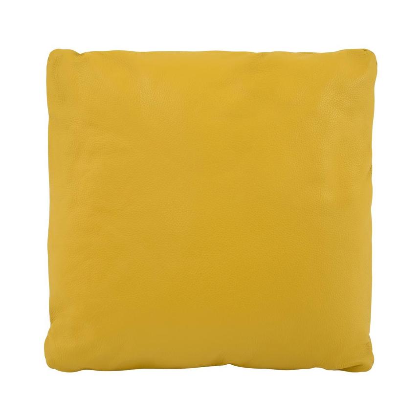 Cute Yellow Leather Swivel Chair w/2 Pillows  alternate image, 9 of 11 images.