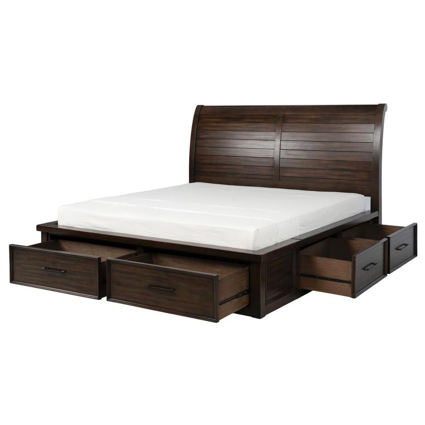 Justin Brown Queen Storage Bed  alternate image, 4 of 10 images.