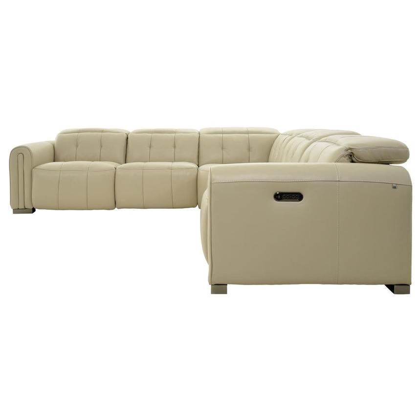 Dolomite Cream Leather Power Reclining Sectional with 5PCS/3PWR  alternate image, 4 of 13 images.