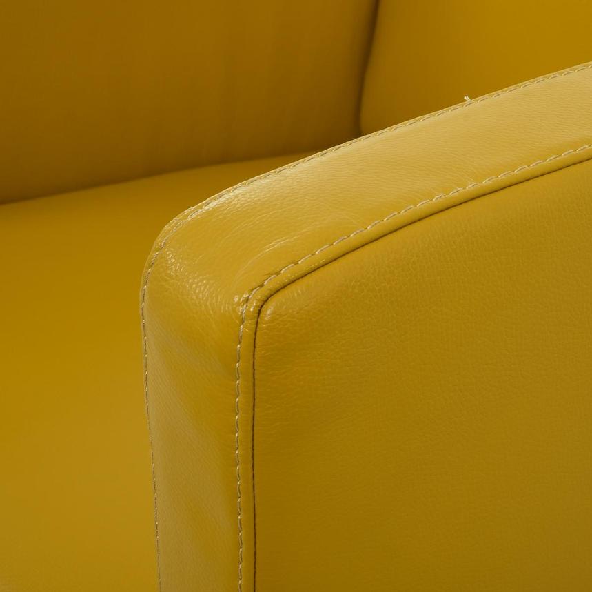 Cute Yellow Leather Accent Chair w/2 Pillows  alternate image, 8 of 11 images.