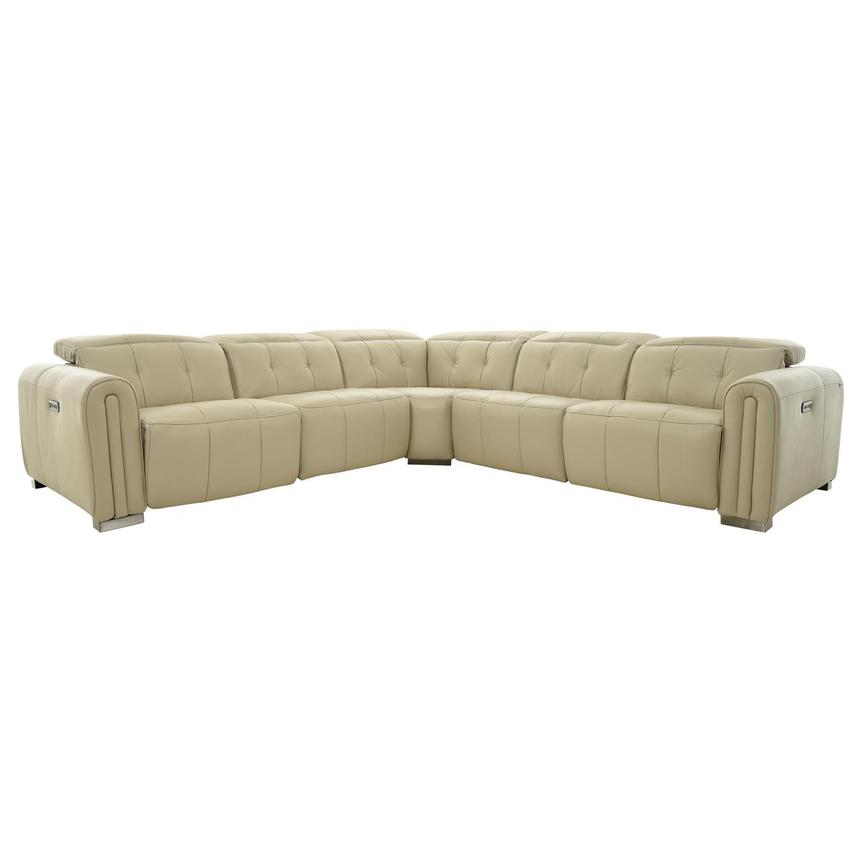 cream leather sectional recliner