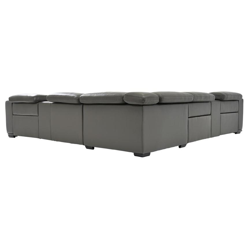 Davis 2.0 Dark Gray Leather Power Reclining Sectional with 7PCS/3PWR  alternate image, 5 of 9 images.