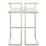 Dixie White/Silver Counter Stool  alternate image, 4 of 8 images.