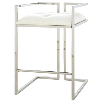 Dixie White/Silver Counter Stool