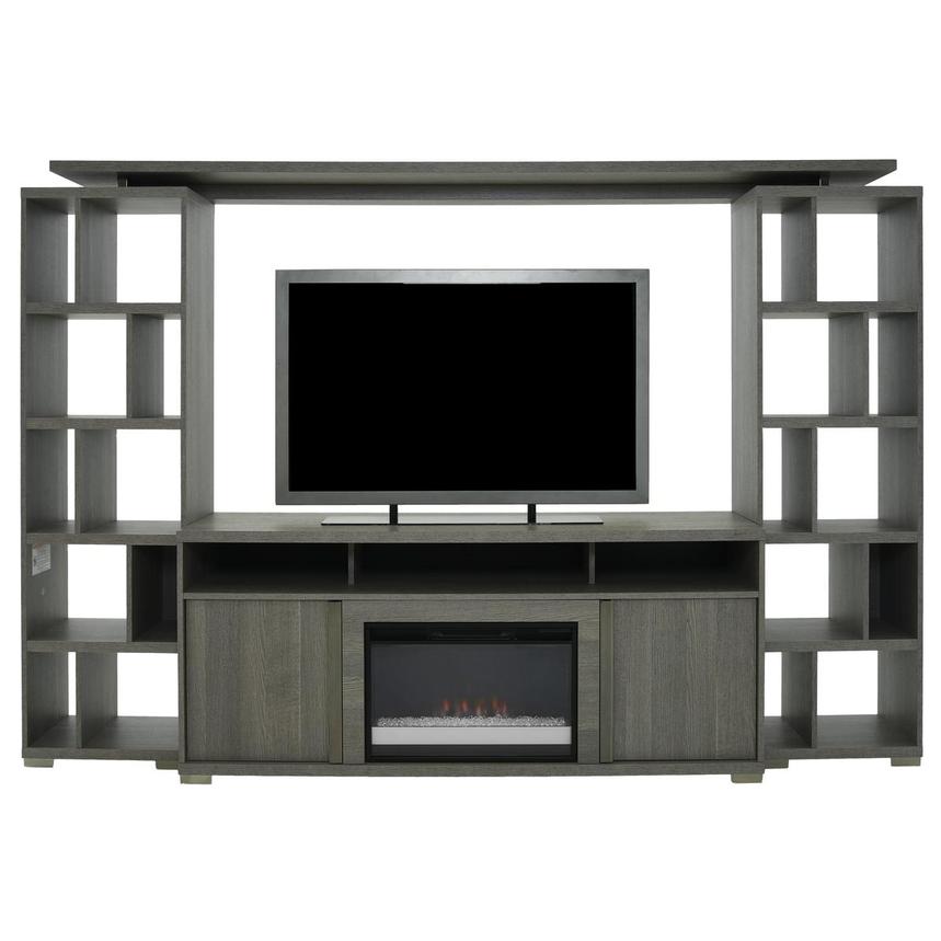 Tivo Gray with Bridge Wall Unit w/Electric Fireplace  main image, 1 of 7 images.