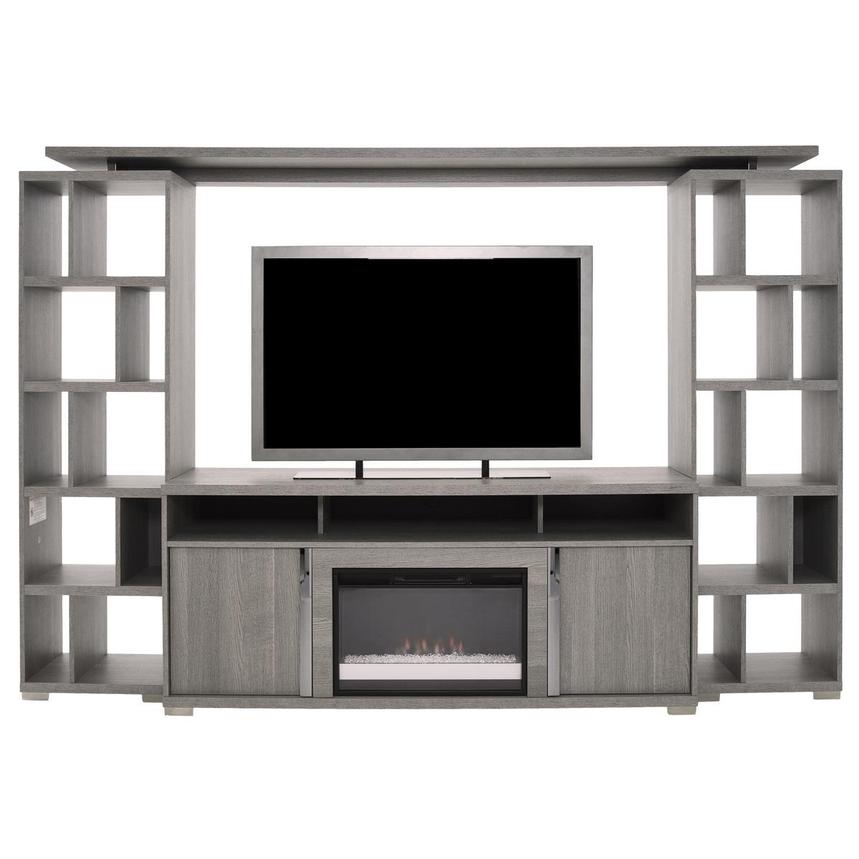 Tivo Gray with Bridge Wall Unit w/Electric Fireplace  main image, 1 of 7 images.