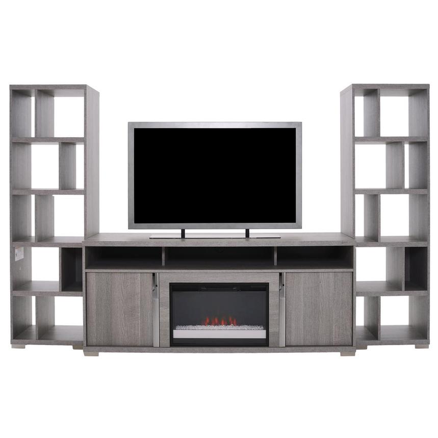 Tivo Gray Wall Unit w/Electric Fireplace  main image, 1 of 7 images.