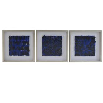 Piuma Blue Set of 3 Shadow Boxes