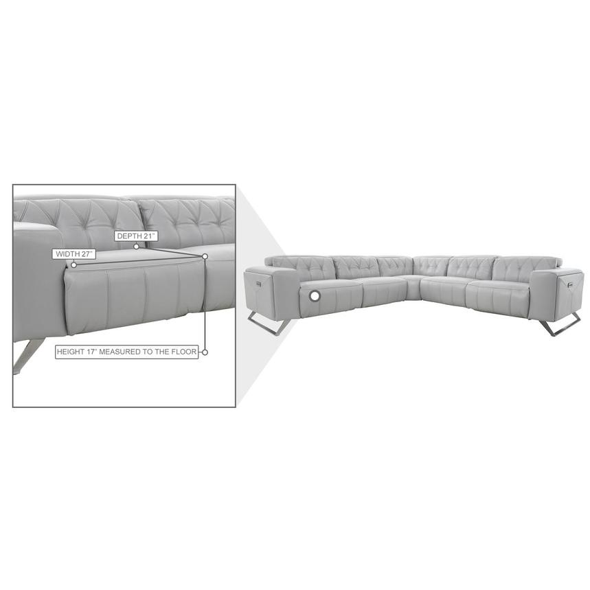 Anchi Silver Leather Power Reclining Sectional with 5PCS/3PWR  alternate image, 11 of 11 images.