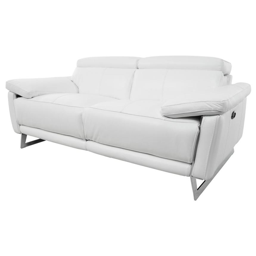 Gabrielle White Leather Power Reclining, White Italian Leather Reclining Sofa