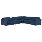 Karly Blue Power Reclining Sectional with 6PCS/2PWR  main image, 1 of 10 images.