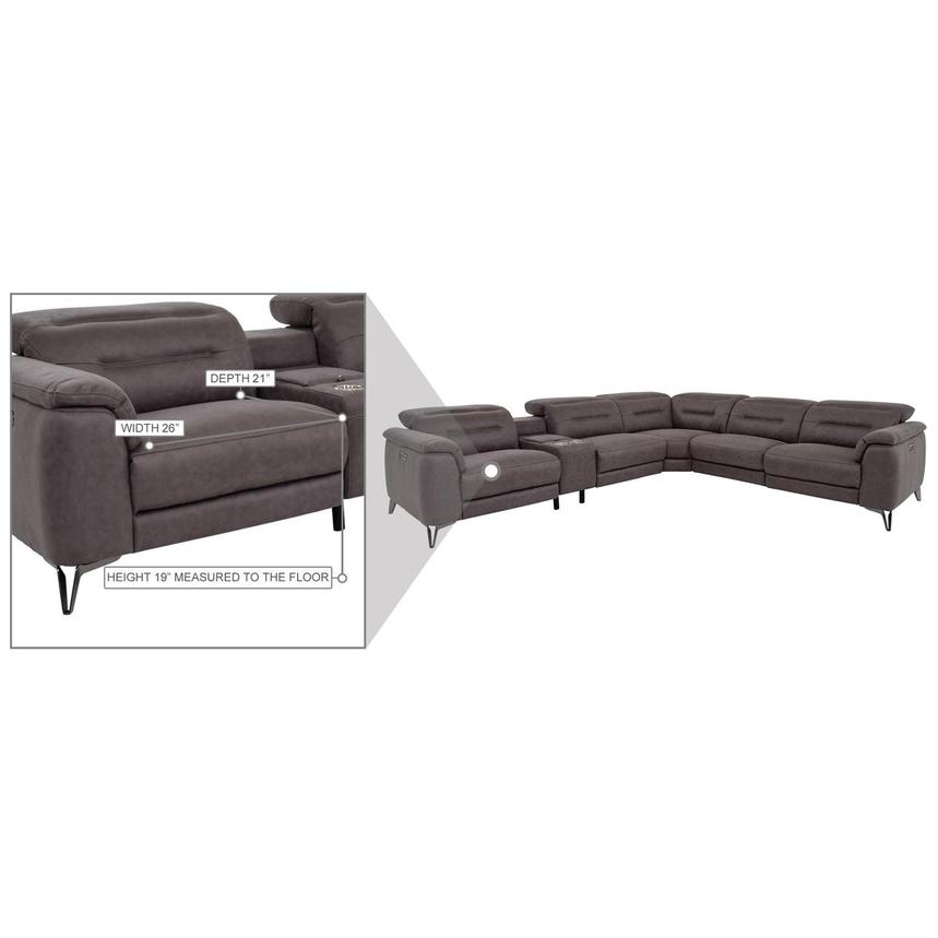 Claribel II Gray Power Reclining Sectional with 6PCS/2PWR  alternate image, 10 of 10 images.