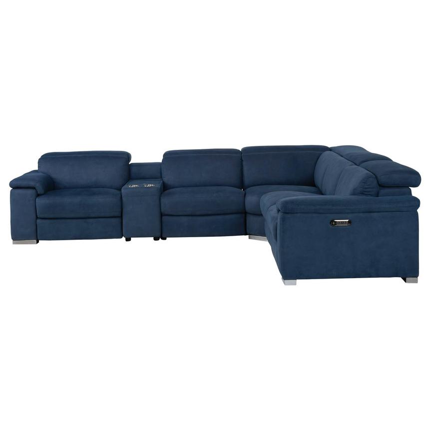 Karly Blue Power Reclining Sectional with 6PCS/2PWR alternate image, 3 of 10 images.