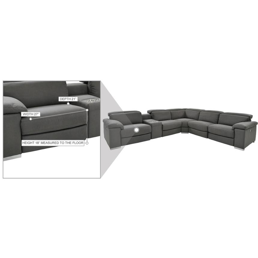 Karly Dark Gray Power Reclining Sectional alternate image, 8 of 8 images.