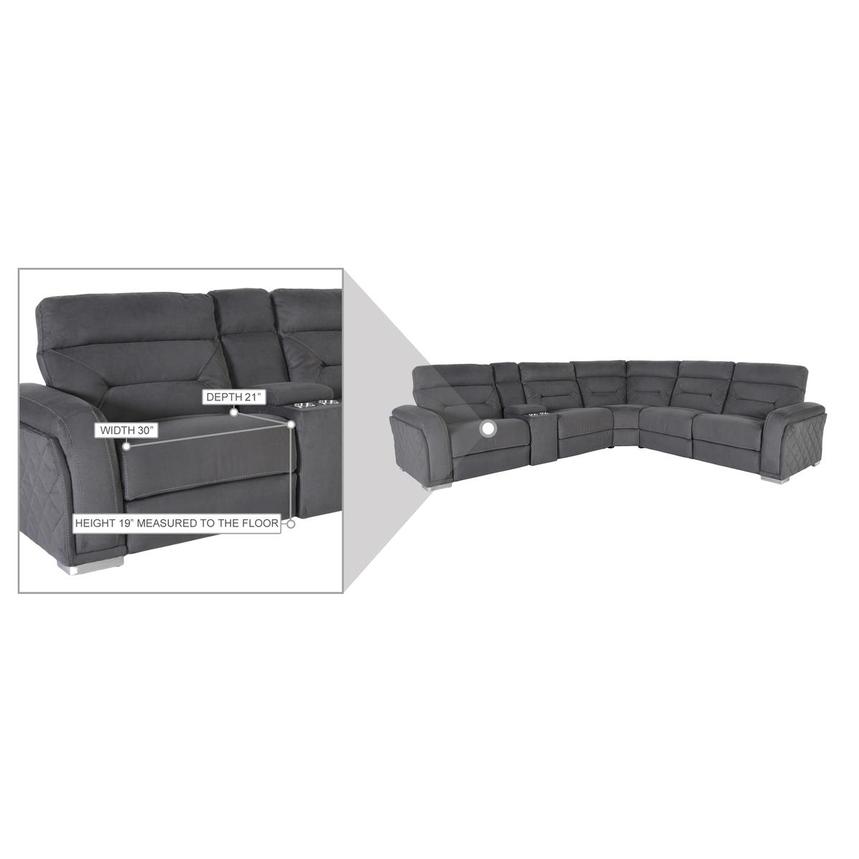 Kim Gray Power Reclining Sectional with 6PCS/2PWR  alternate image, 7 of 7 images.