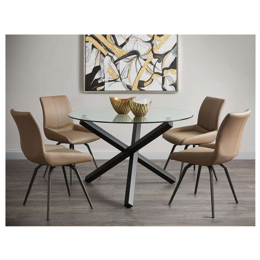 Nona Taupe Swivel Side Chair  alternate image, 2 of 9 images.